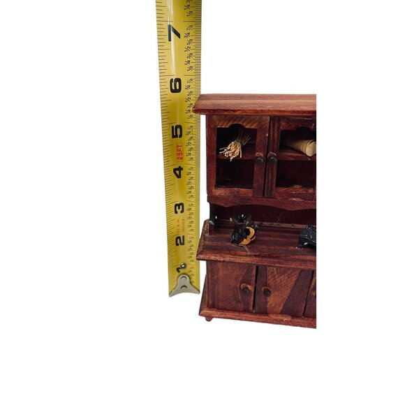 Vintage Handmade Miniature Kitchen Cabinet Chest Primitive Doll House 4"x 5.5" - Picture 12 of 16